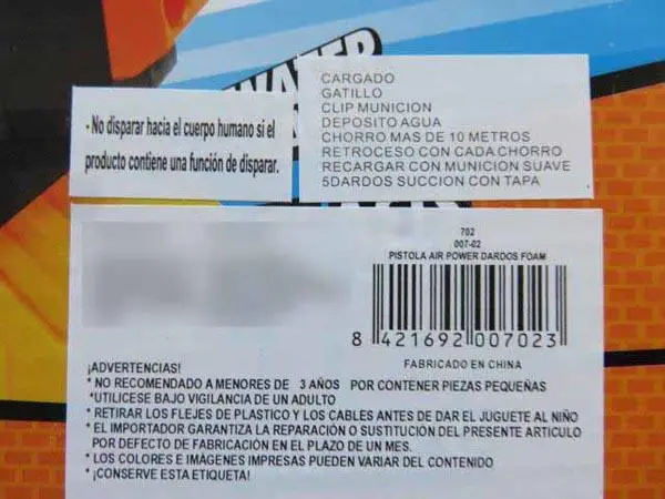 Photo from the official notice: CLADELLAS IMPORT Soft air gun toy gun — choking risk