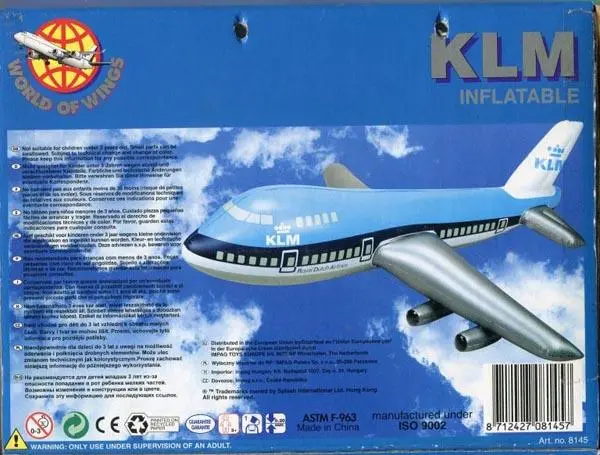 Foto dell’avviso ufficiale: World of Wings KLM Inflatable Aeroplani gonfiabili — rischio: Rischio chimico