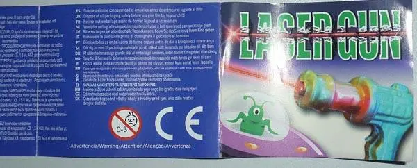 Foto do aviso oficial: MECH International LASER GUN Pistola de brinquedo com laser — risco: Lesões oculares