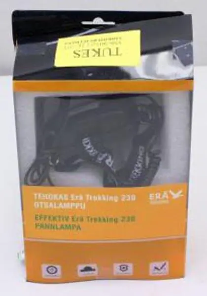 Foto aus der offiziellen Meldung: Erä trekking Tehokas Erä Trekking 230 Otsalamppu LED-Kopfleuchte — Risiko: Elektrischer Schlag
