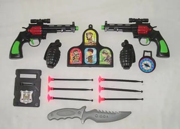 Foto aus der offiziellen Meldung: SHOOT GUN Spielzeug-Polizei gesetzt — Risiko: Ersticken