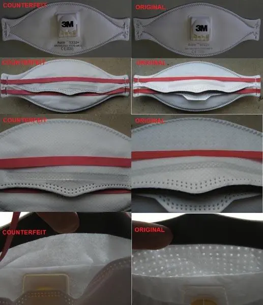 Foto dell’avviso ufficiale: 3M (COUNTERFEIT PRODUCT) Aura Respiratore di particolato — rischio: Rischio per la salute / altro
