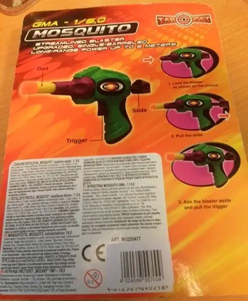 Photo de l’avis officiel: Target Mosquito Pistolet à jouets — risque: Étouffement