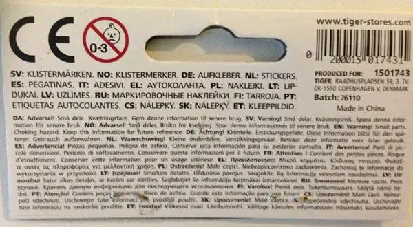 Photo de l’avis officiel: Tiger Klistremærker (Stickers) Autocollants — risque: Risque chimique & Environnement