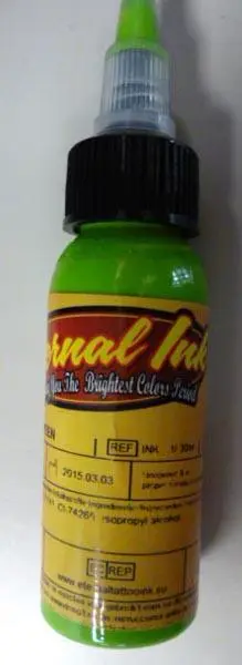 Foto dell’avviso ufficiale: Eternal Ink Nuclear green Inchiostro del tatuaggio — rischio: Rischio chimico (A12/1228/15)