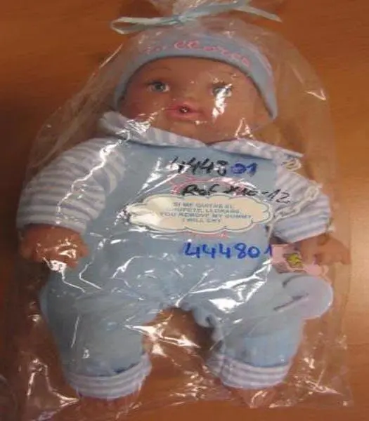 Foto do aviso oficial: My Sweet Baby Boneca — risco: Engasgamento