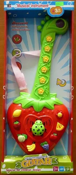 Foto uit de officiële melding: Koome toy GUITAR - special fun strawberry Speelgoed muziekinstrument — risico: Brandwonden