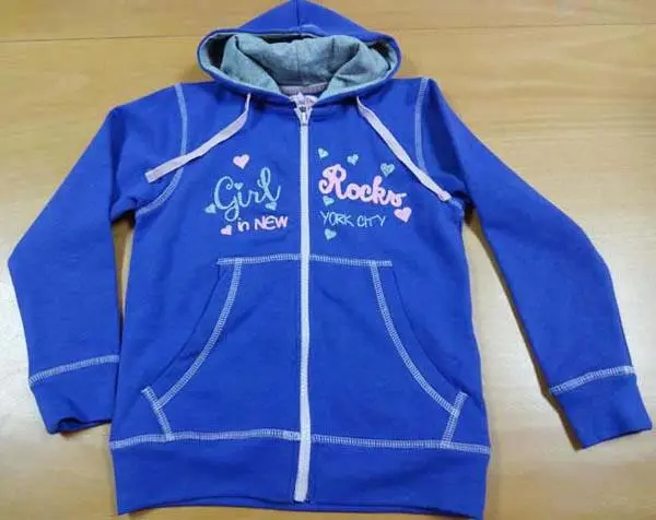 Foto aus der offiziellen Meldung: KIMI FRENA Girl hooded fleece Mädchen Sweatshirt — Risiko: Strangulierung