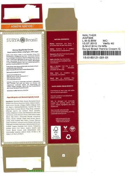 Photo de l’avis officiel: Surya Brasil Henna Cream Produit colorant les cheveux — risque: Risque chimique (A11/0092/15)