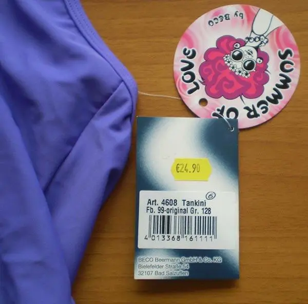 Foto aus der offiziellen Meldung: BECO SUMMER OF LOVE Bademode für Mädchen (tankini) — Risiko: Strangulierung