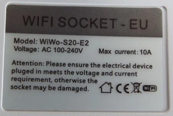Photo de l’avis officiel: ORVIBO WiFi Smart Socket S20 Prise télécommandée — risque: Choc électrique