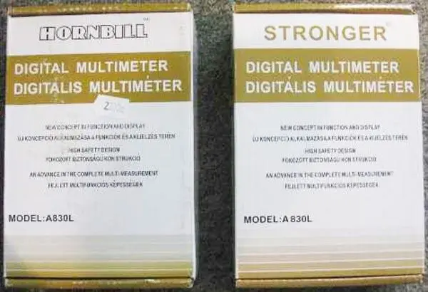 Photo de l’avis officiel: HORNBILL and STRONGER Digital Multimeter/ Digitális Multiméter Multimètre numérique — risque: Choc électrique
