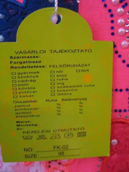 Foto aus der offiziellen Meldung: Feng Da Mädchen T-Shirt — Risiko: Ersticken
