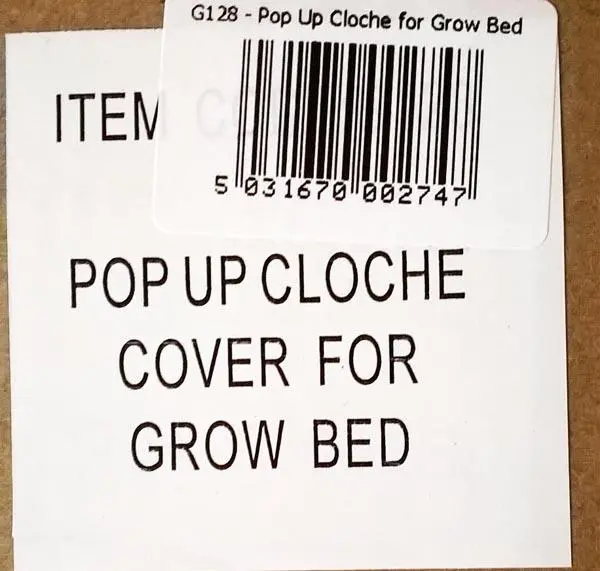 Foto do aviso oficial: Garland Products Limited Pop up cloche for grow bed Cobertura Cloche (equipamento de jardim) — risco: Ambiente