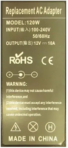 Photo de l’avis officiel: Replacement AC Adapter Alimentation électrique — risque: Choc électrique (A12/1734/15)