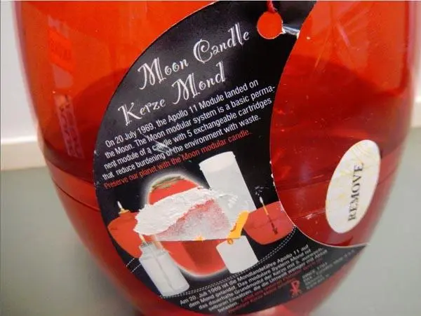 Photo de l’avis officiel: MOON, Pax 1701 Moon Candle Lampe à huile décorative — risque: Risque chimique