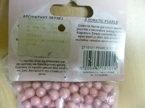 Foto do aviso oficial: Celestial Sense, Green Leaf Creations (2. model) Pot Pourri Pearls Pérolas aromáticas — risco: Engasgamento