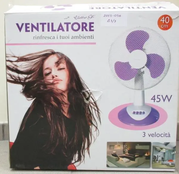 Foto do aviso oficial: Elettro GT Ventilatore Ventoinha elétrico — risco: Cortes