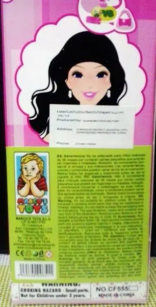 Foto do aviso oficial: Marcos Toys PRETTY Boneca de plástico — risco: Químico