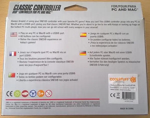 Foto dell’avviso ufficiale: Retro SNES Retro SNES Classic Controller USB Controller for PC and MAC Controller di gioco — rischio: Ambiente