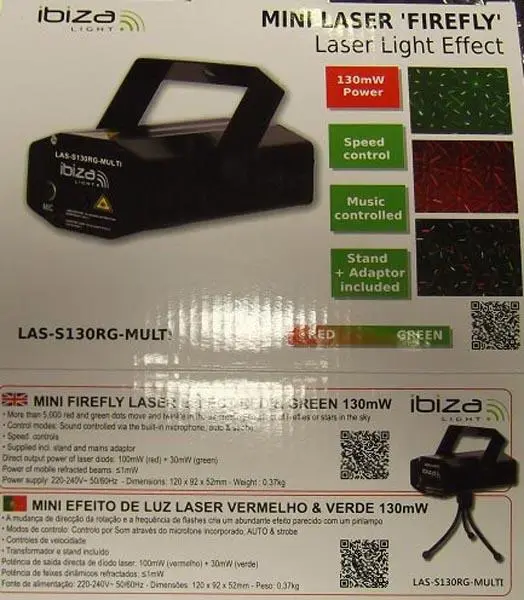 Foto aus der offiziellen Meldung: IBIZA LIGHT Mini Laser Firefly Laserleuchte — Risiko: Sehschaden