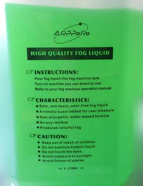 Photo from the official notice: ARPPoRO HIGH QUALITY FOG LIQUID liquid for machines producing artificial fog — microbiological risk