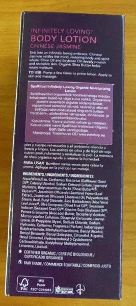 Foto aus der offiziellen Meldung: SPARITUAL Infinitely Loving Body Lotion Chinese Jasmine Körperlotion — Risiko: Chemikalie