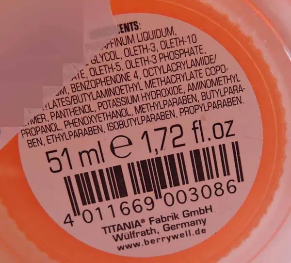 Foto do aviso oficial: Berrywell formenheld - Gel Wachs / Gel Wax Produto de cuidados com o cabelo — risco: Químico