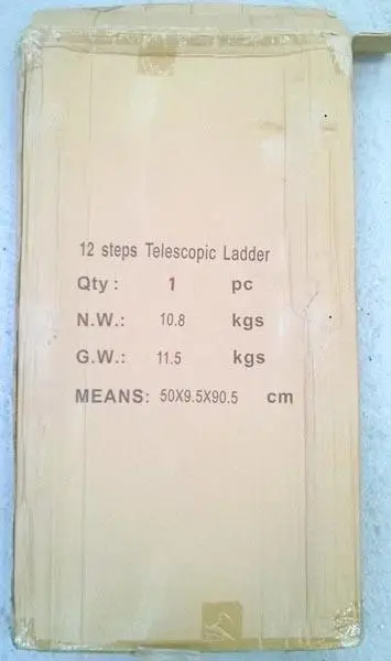 Photo from the official notice: Marko Ladders 12 Steps Telescopic Ladder aluminium ladder — injuries risk