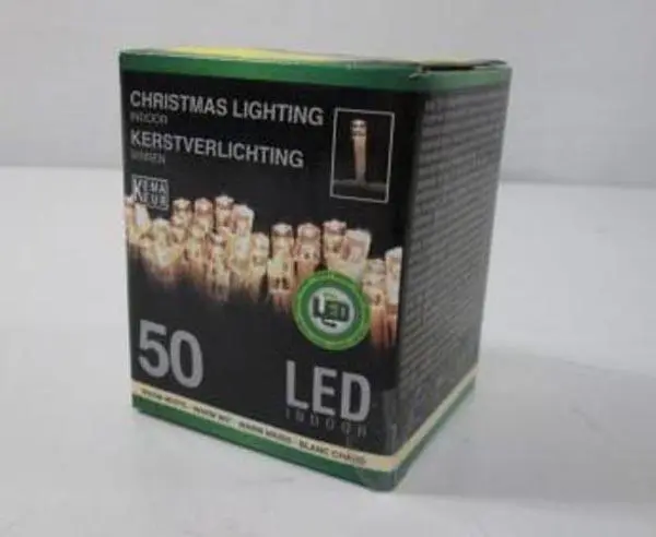 Foto aus der offiziellen Meldung: Christmas Lighting 50 LED Indoor Beleuchtungskette — Risiko: Elektrischer Schlag