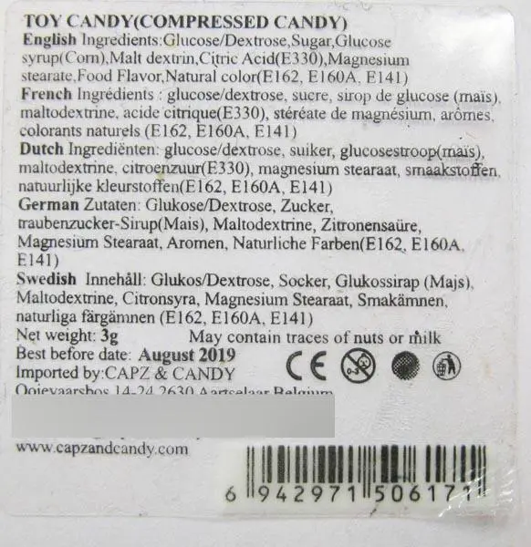 Photo from the official notice: Capz &amp; Candy toy fire engine (with sweets) — choking risk