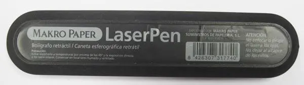 Foto aus der offiziellen Meldung: MAKRO PAPER LaserPen Laserschreiber — Risiko: Sehschaden