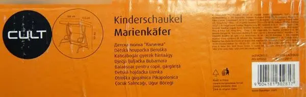 Foto uit de officiële melding: CULT / Baumax Kinderschaukel  Marienkafer Schommelstoel voor kinderen — risico: Verwonding