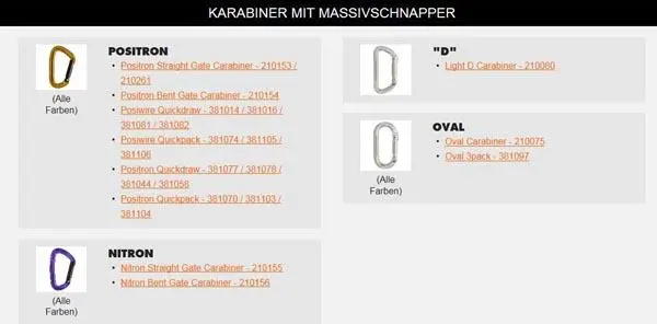 Photo from the official notice: Black Diamond Wiregate Carabiners, Solid Gate Carabiners, Locking Screwgate Carabiners carabiner / quickdraw — injuries risk