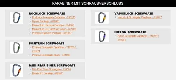 Photo from the official notice: Black Diamond Wiregate Carabiners, Solid Gate Carabiners, Locking Screwgate Carabiners carabiner / quickdraw — injuries risk