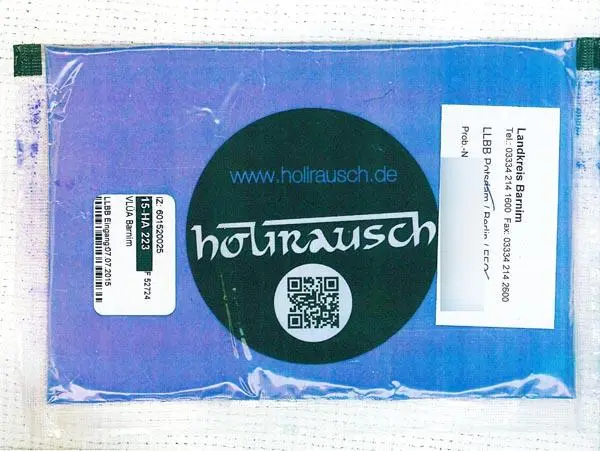 Foto aus der offiziellen Meldung: HOLIRAUSCH Holi Gulal Pulver ('Holi Gulal powder') Holi Farbpulver — Risiko: Gesundheitsrisiken/Sonstige & Mikrobiologisches Risiko (A12/0748/16)