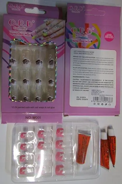 Foto do aviso oficial: O.R.D 1.) NAIL ART DECORATION KIT - ART NAIL BEAUTIFUL; 2.) Splendid Nail; 3.) NAIL ART - CRACKING NAIL AR Unh — risco: Químico