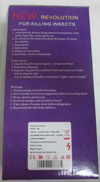 Photo from the official notice: Matestar SMART INSECT KILLER electric insect killer — electric shock risk