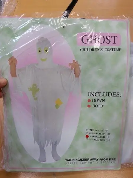 Foto aus der offiziellen Meldung: GHOST Children's Costume Kostüm ausgefallenem Kleid — Risiko: Strangulierung