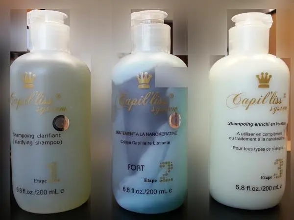 Foto del aviso oficial: Capil'liss system Crème capilaire lissante - traitement à la nanokeratine - fort - étape 2 Producto de alisado — riesgo: Riesgos químicos