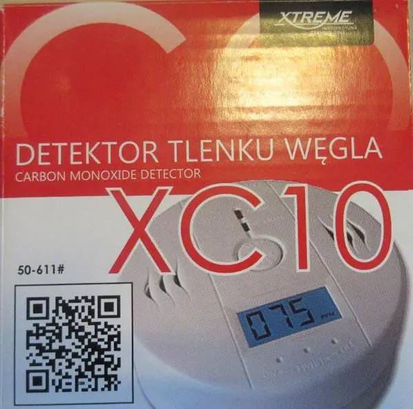 Foto uit de officiële melding: XTREME Detektor Tlenku Wegla XC 10 Koolmonoxidedetector — risico: Verstikking