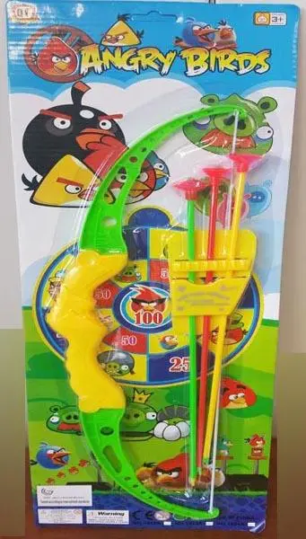 Foto do aviso oficial: GF Toys ANGRY BIRDS Arco e flecha set — risco: Engasgamento