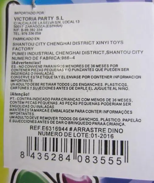 Foto aus der offiziellen Meldung: Victoria Party Push-along Spielzeug — Risiko: Ersticken