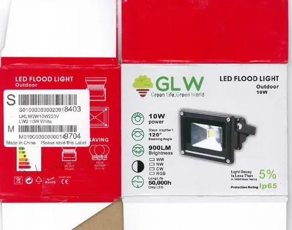 Foto uit de officiële melding: GLW - Green Life Green World LED Flood Light LED schijnwerper — risico: Elektrische schok