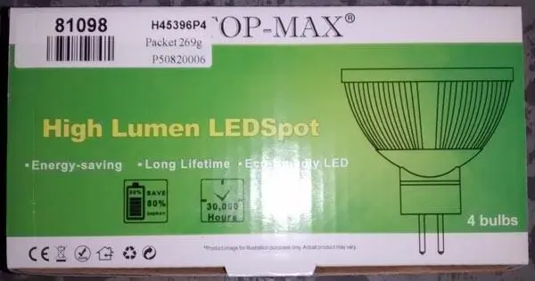 Foto do aviso oficial: Top-Max High Lumen LEDSpot Lâmpada LED — risco: Choque elétrico