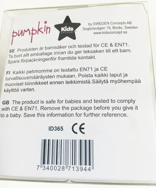 Foto aus der offiziellen Meldung: Kids Concept Pumpkin Rassel — Risiko: Ersticken