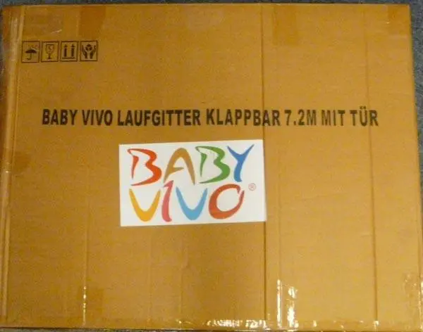 Foto uit de officiële melding: Baby Vivo Baby Vivo Laufgitter klappbar 7.2m mit Tür Houten box — risico: Beknelling
