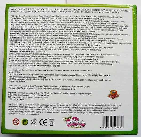 Foto dell’avviso ufficiale: Lovely Pet Show With candy (might be counterfeit) Giocattolo di plastica con dolci — rischio: Rischio chimico