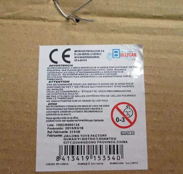 Foto do aviso oficial: Bullycan Super Bow and Arrow Arco e flecha set — risco: Engasgamento