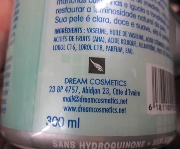 Foto dell’avviso ufficiale: Dream Cosmetics Perfectwhite - Crème de Beauté clarifiante ('Clarifying beauty cream') Crema schiarente per la — rischio: Rischio chimico